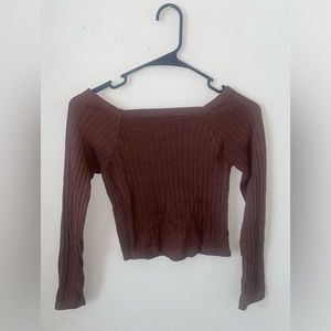 Brown off-the-shoulders